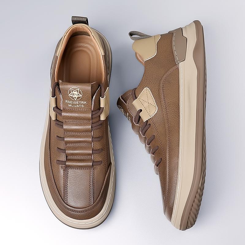 Genuine Leather Men Casual Shoes Lace Up Soft Sole Skateboard Mens Oxfords Outdoor Hiking Breathable Comfort Male Driving Shoes