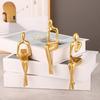 Golden Thinker Statue Abstract Decorative Sculpture Focus Improvement Ornament Office Desk Shelf Living Room Bedroom Decor