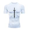 Compression T-Shirt Black Sword Design  Men's Sports T-Shirt Training Fitness Workout T-Shirt Quick Dry Short Sleeve