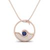 Blue Sapphire Ocean Wave Necklace-925 Sterling Silver