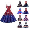 Women's  Casual Fashion Independence Day Print Sexy Off Shoulder Punk Retro Skirt