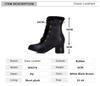 Autumn Winter Fur Women Ankle Boots Quality Solid Lace-up Ladies Shoes Fashion Square High Heels Boats Botines Mujer 33