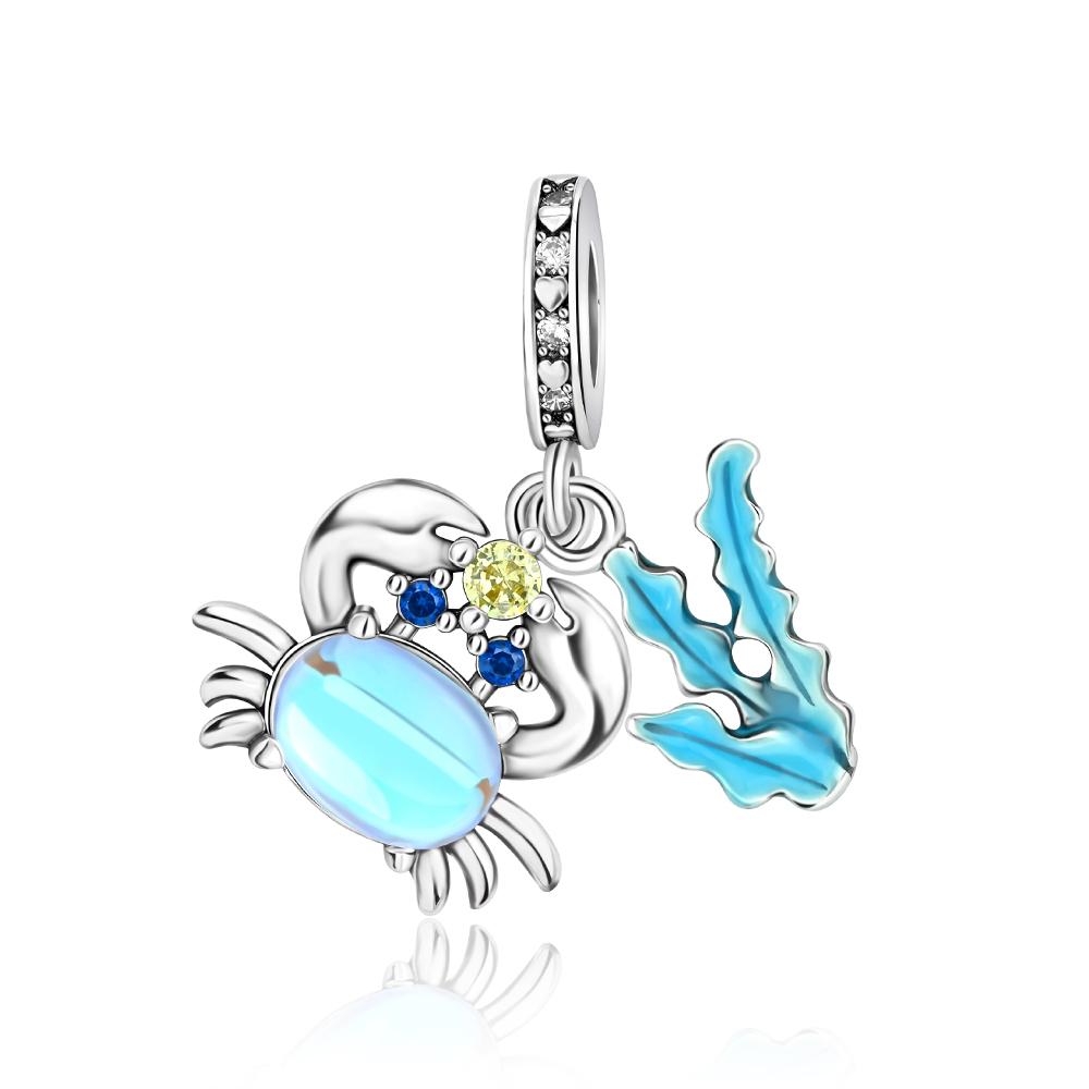 Popular Copper Dolphin Secure Good Chain and Seashell and Jellyfish Dangle Charm Fit Bracelet Fine Beach Party Gift