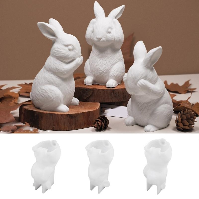 Multipurpose Flexible Silicone Mould for Rabbit Candle Holders Portable for Craft Supplies and Festive Decorations