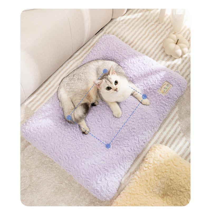 Plush Winter Cat Dog Mat Thick Furry Sleeping Pad for Small Pets Warm Floor Cushion for Cats & Puppies
