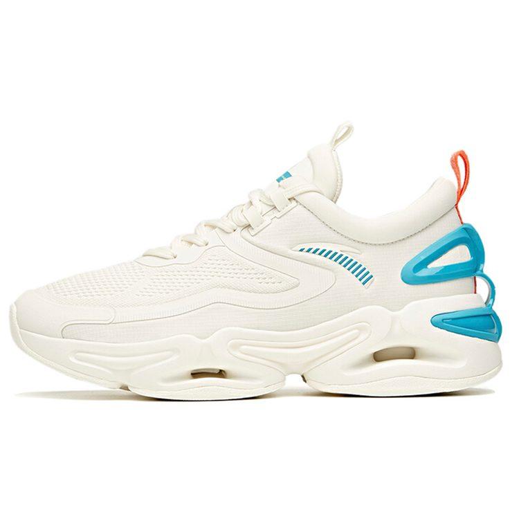 Anta Running Collection Cushioning Slip Resistant Abrasion Resistant Breathable Low Top Running Shoes Men's White Blue 912045552-4