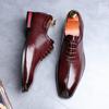 Men's Classic Business Shoes Microfiber Leather Square Toe Lace-up Mens Dress Office Flats Men Wedding Party Oxfords