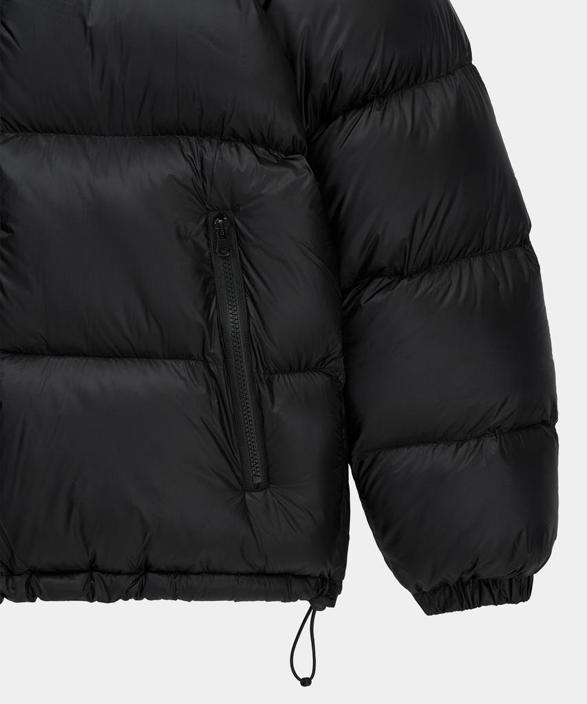 Lettercomo D-Shell Cross Hooded Puffer Jacket Black