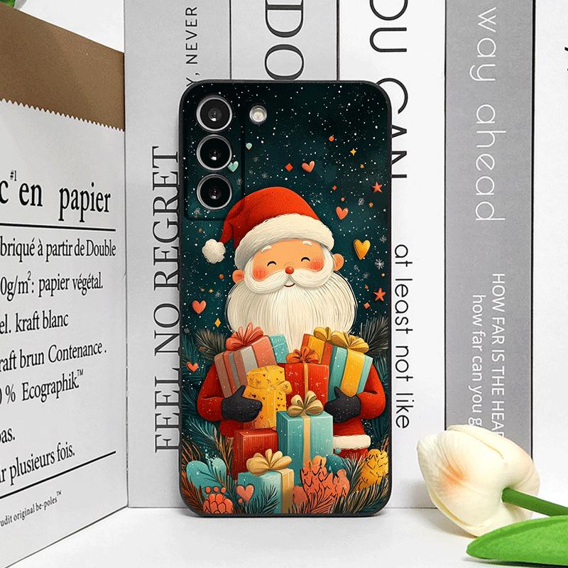 Merry Christmas Tree Santa Claus Pattern Phone Case for Samsung Galaxy S25 S24 S23 Ultra S22 Plus S21 FE M53 M34 M55 Soft Covers