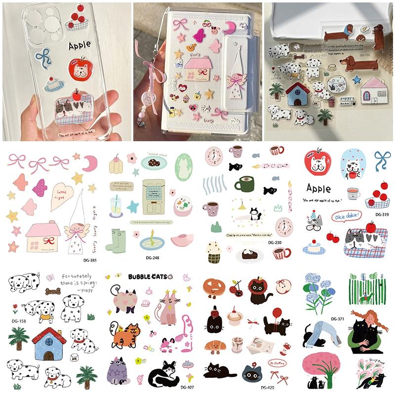 INS Phonecase Jelly Sticker Korean Style Journal Sticker DIY Mobile Phone Case Laptop Cartoon Stickers Waterproof Cute Decal