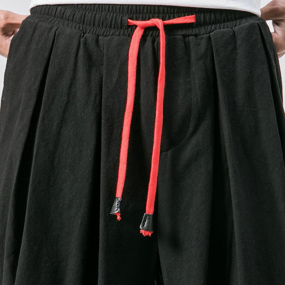 Streetwear Frühling Herbst Baumwolle Leinen Pluderhosen Casual männer Hosen Chinesischen Stil Einfarbig Baggy Jogger