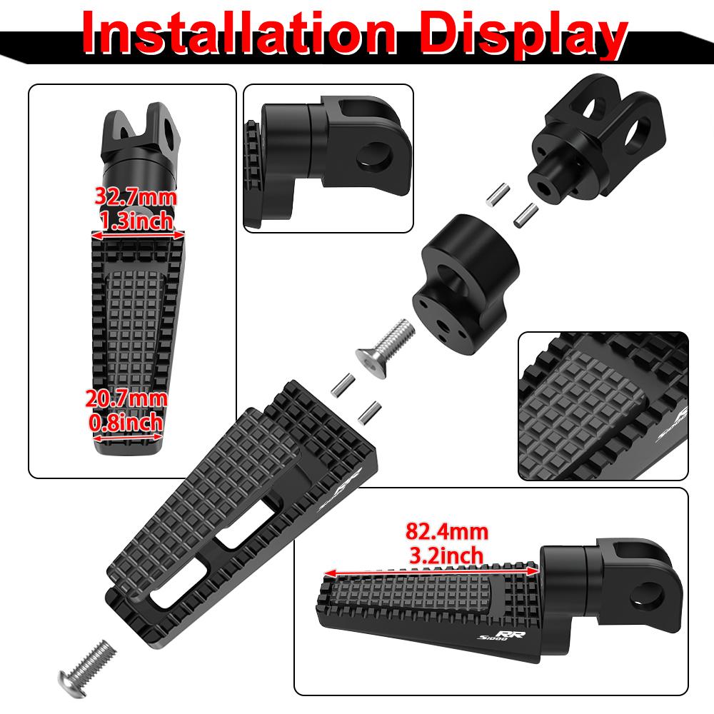 For BMW S1000RR K67 2019 2020 2021 2022 2023 2024 S 1000 RR K 67 Motorcycle Adjustable Front and Rear Foot Pegs Footrests Pedal