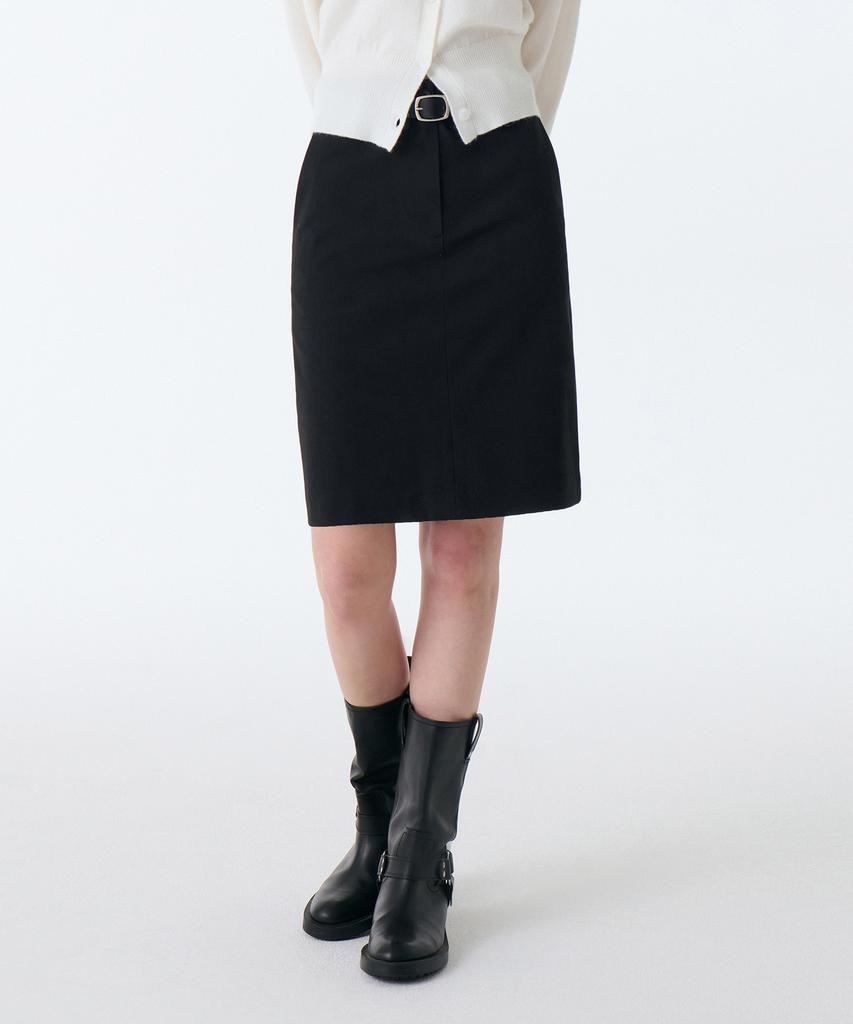 Musinsa Standard Woman Women'S Low Waist Knee Length Skirt [Black]