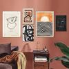 Abstract Geometric Face Line Art Poster Modern Sunrise Canvas Paintings Wall Art Print Pictures For Living Room Home Decoration