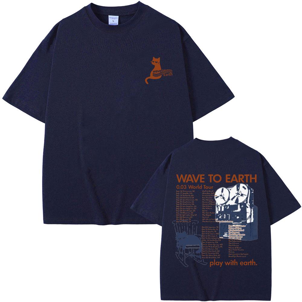Wave To Earth Cat 0.03 World Tour T Shirt Unisex Unisex Korean Fashion Trend T-shirt Unisex's Cotton Oversized T-shirts Y2k Streetwear
