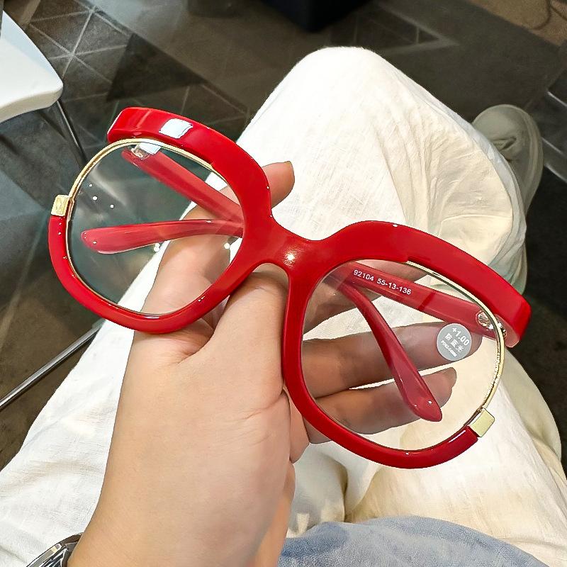 Oversized Frames Euro-American Trendy Circular Frames Readers Stylish Rainbow Colored Owl Age-Related Vision Loss Glasses
