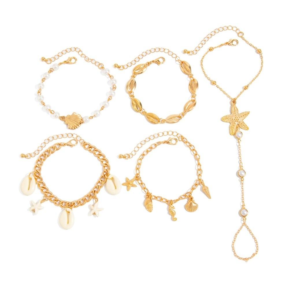 Bohemian Multilayer Shell Bracelets Pearl Wrap Charm Hand Chain New Conch Beaded Bangles Gifts