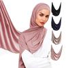 Jersey Scarf Stretchy Hijab Plain Head Scarves Women Cotton Headwrap Shawl
