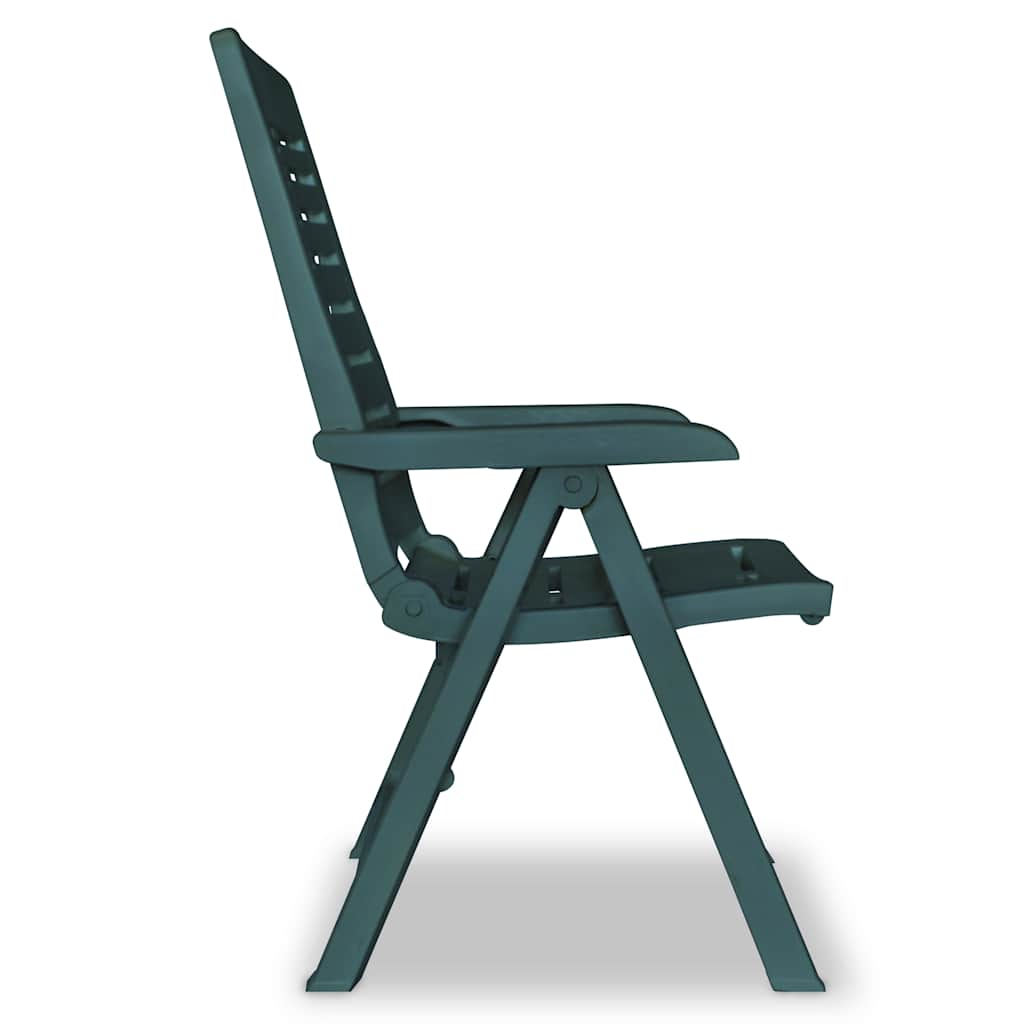 vidaXL Foldable Sun Loungers, 2 Pieces, Plastic, Green