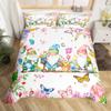 Spring Gnomes Duvet Cover Twin King Size Botanical Sunflowers Butterfly Print Bedding Set Garden Theme Floral Comforter Cover