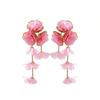 Earrings with chiffon flowers, multi-layered niche design, versatile and high-end earrings for women