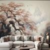 Natural Scenery Photo Mural Hand-Painted Wallpaper Tree Mountain Home Decor Wall Murals