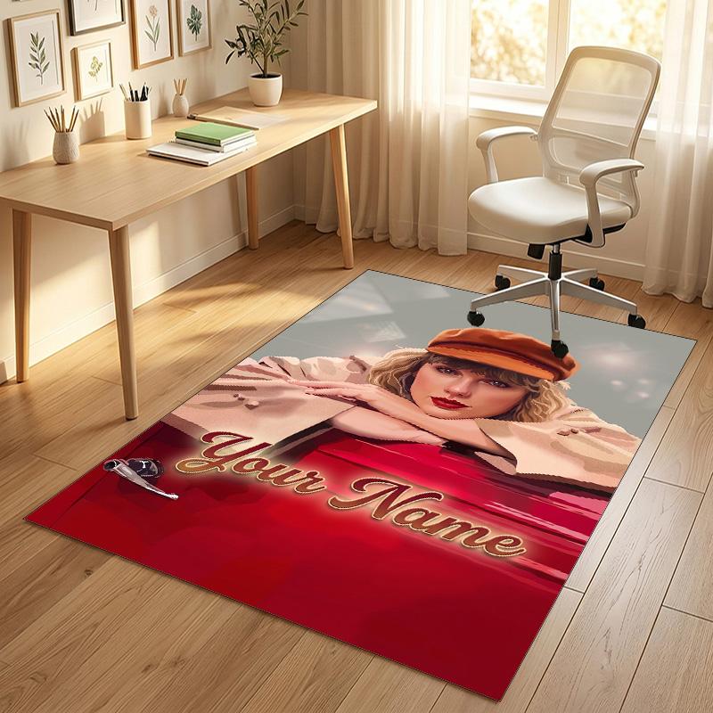 Gepersonaliseerd Kristal Fluweel Tapijt, Taylor Swift Custom Geprint Naam, Pluche Vloerkleed Voor Huis Binnen Decor