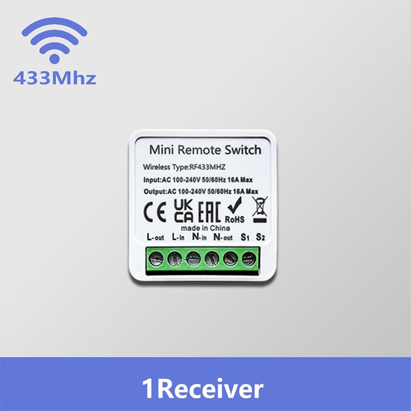 RF 433MHz Smart DIY Wireless Switch 1/2/3 Gang 86 Wall Panel Remote Control Relay Module for Home LED Light Automation System