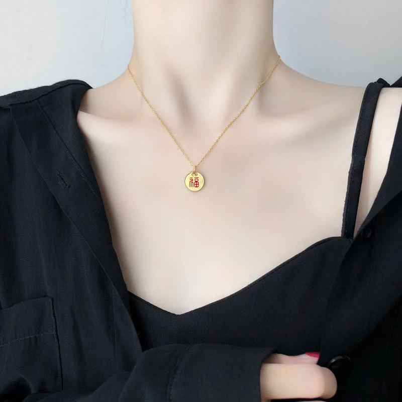 Segno Zodiacale Capodanno Collana Bue Xiaofu Anno del Bue Catena Festiva per la Clavicola Tendenza Femminile