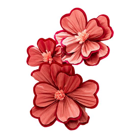 3Pcs Artificial Flower Three-Dimensional Design Festival Atmosphere Warm Joyful Colors Decorative Paper Flowers Home Party Office Gift Background Wall
