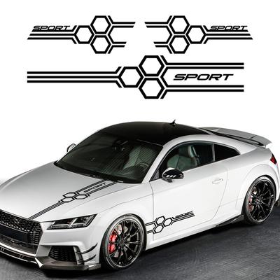 3pcs Hexagonal Honeycomb Style Car Sticker Racing Sports Style Decor Decal Auto Vinyl Decoration Sticker Tuning Accessories