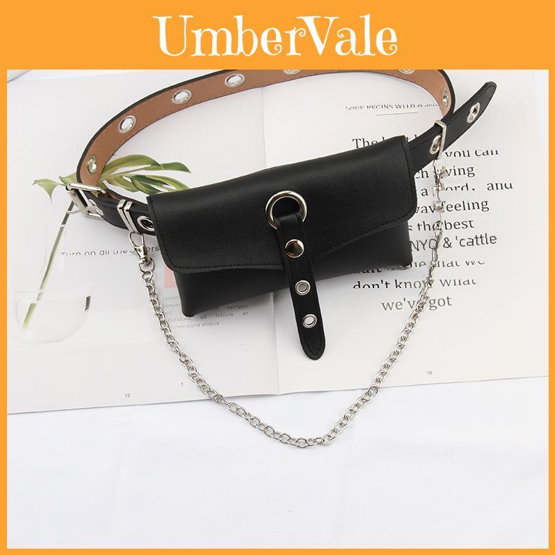 Punk Style Belt For Women With Pu Material And Adjustable Pin Buckle For Fashionable Streetwear