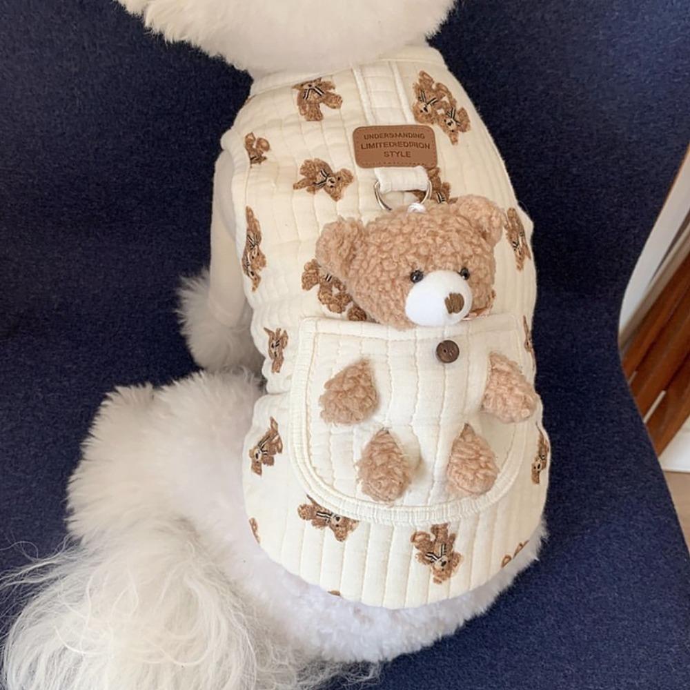 Cat Clothes Pet Dog Clothes Cute Bear Teddy Bear Coat Fashion Puppy Clothes Vest Winter