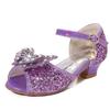 2025 New Summer Girls' Princess Sandals - Soft Sole Butterfly Crystal High Heels for Kids