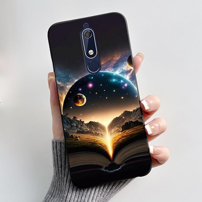 Etui Na Nokia 5.1 6.1 Estetyczne Luksusowe Urocze Fajne Chłopcy Dziewczyny Miękki silikon Etui na Telefon Tylna Pokrywa Czarna Matowa Ochronna Obudowa