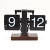 Flip Clock, Wooden Desk Clock, Retro Style, Stylish, Gift for BoyfriendFriend, Desk Clock (Black)