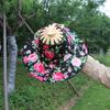 Bamboo Folding Fan Hat Silk Sunscreen Cap Gift Wide Brim Hat  Women