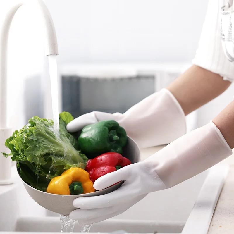 Household Dishwashing Gloves Women Washing Clothes Waterproof Rubber Gloves Thin Household Brush Bowl Latex Gloves