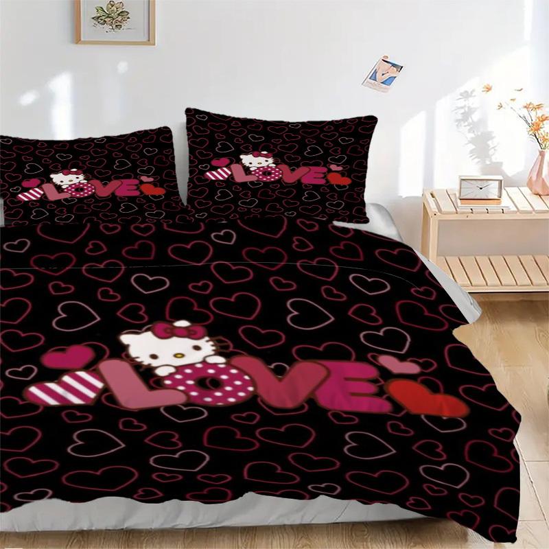 3pcs Hello Kitty Bedding Set. Soft and Comfortable with No Core Included (1x Duvet Cover + 2x Pillow Covers) yy251009195