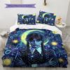 Wednesday Addams Pattern Bedding Quilt Set Quilt Cover Pillowcase Home Decoration Birthday Gift (1 * Duvet Cover + 2 * Pillowcase, Without Core)