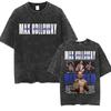 Limitierte Max Holloway Blessed Retro Gewaschene T-Shirts Herren Damen Gewalt Ästhetik Übergroßes T-Shirt Sommer Oberteile Streetwear T-Shirt