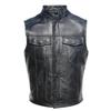 Gilet de moto en cuir de vache véritable pour homme, taille chinoise, sans manches, pour club d'équitation, gilets de motard M008