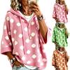 Dames Elegante Casual Losse Pasvorm Stippen Capuchon Wol Trui met