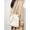Genuine Leather Drawstring Lucky Bag Bucket Bag Hand Bag Diamond Chain Cowhide Portable Shoulder Pleated Bag