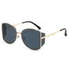 2025 Unique Sunglasses Women Brand Large Frame Round Wrap Designer Fashion Sun Glasses Uv400 Metal Glasses