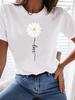 (Asian Size) Flower Letter 90s Women Clothing T Shirt Woman Top Fashion Female Short Sleeve Graphic T-shirts Print Tee