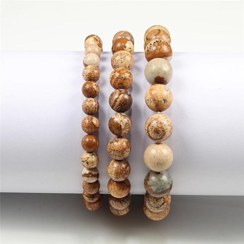 Bedelarmband Natuursteen Kralen 6/8/10mm Vulkanisch Lava Tijgeroog Kralen Elastische Armbanden Voor Mannen Vrouwen Sieraden pulsera hombre