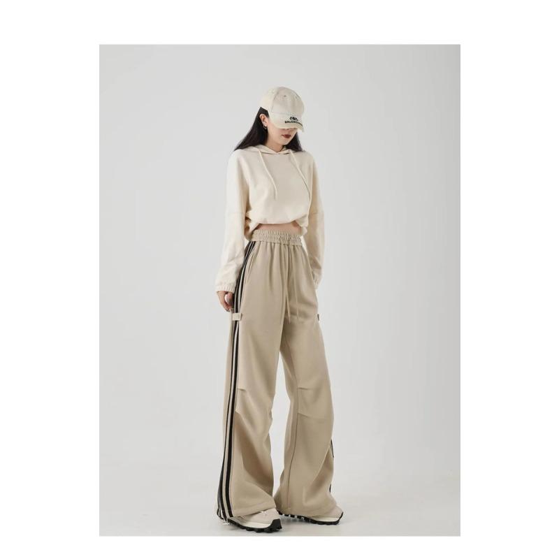 Jogginghose Seitlich Gestreifte Sporthose Joggers Damen Grau Hose Weiblich Lose Beiläufige Koreanische Streetwear Hip Hop