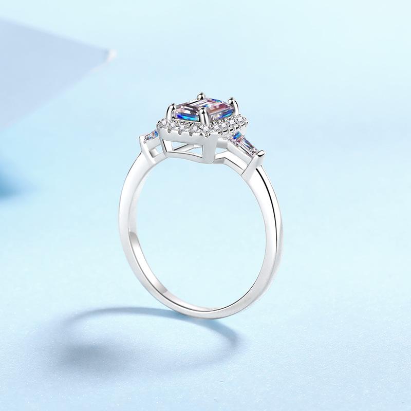 S925 sterling zilveren moissanite ring dames pt950 vergulde lichte luxe gepersonaliseerde trouwring