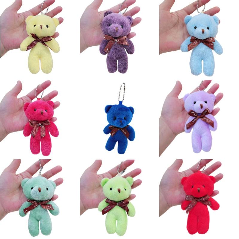 Animal Shaped Pp Cotton Stuffed Teddy Bear Keychain